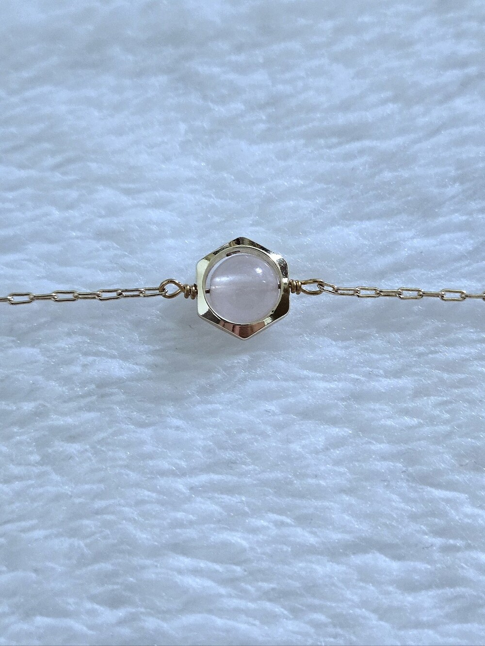 La Meno Hexagon Rose🌹Quartz💎Bracelet - Picture 3 of 16